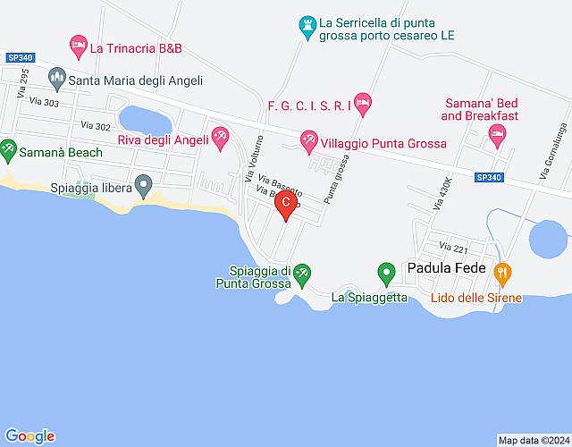 Casa Vacanza Mario 1A a 180 metri dal mare di Punta Prosciutto map image