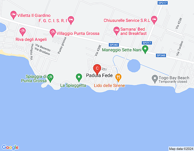 Villa Monsellato 2 a 120 mt dalla spiaggia Padula Fede di Punta Prosciutto map image