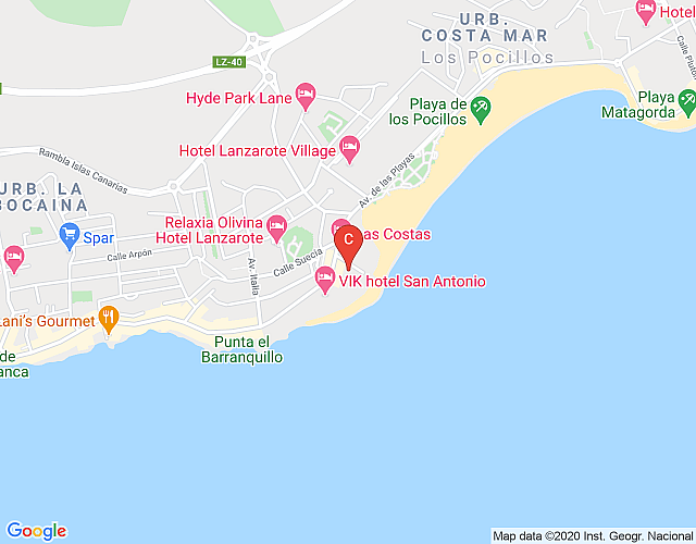 Costa Luz  in Puerto Del Carmen with Sea Views map image