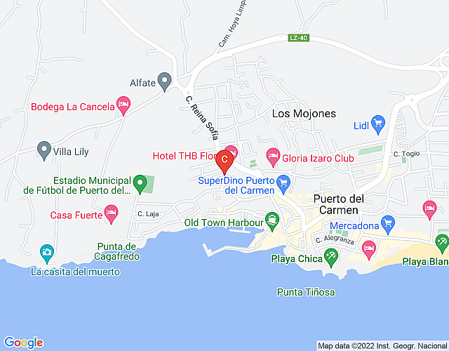 Lago Verde A11 – One bed in the Old Town Puerto del Carmen with sea views map image