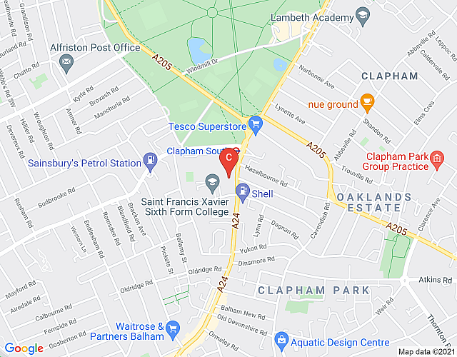 Clapham South 1 (SW12 9EA) map image