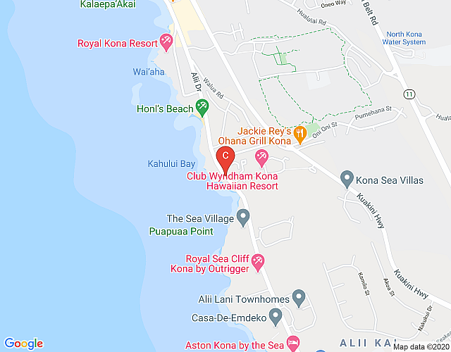 Club Wyndham Kona Hawaiian Resort 2 bed map image