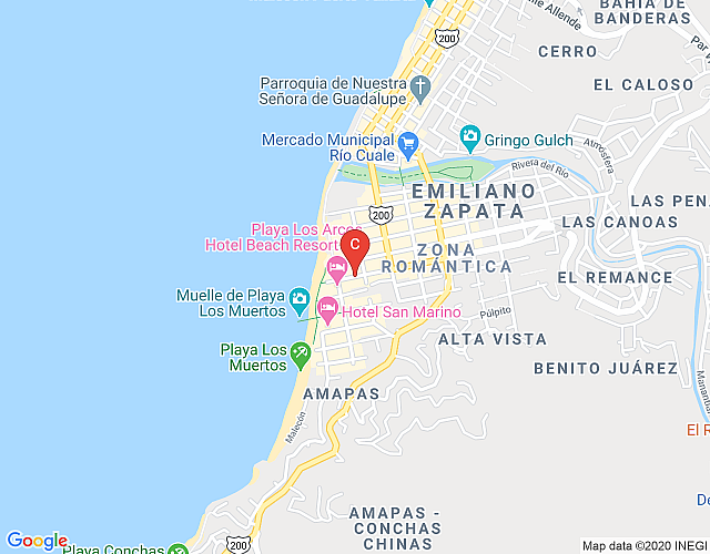 Condo Unit 301 – 1 BR, 1 BA, steps away ”Los Muertos Beach” in downtown Puerto Vallarta map image