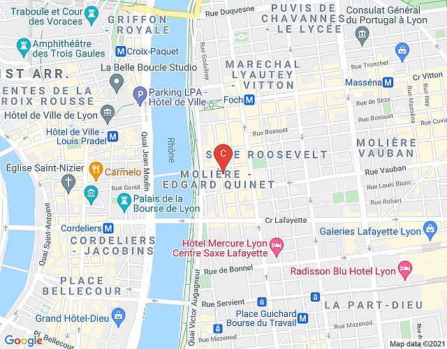 Moliere – Studio meublé climatisé – Lyon 6 map image