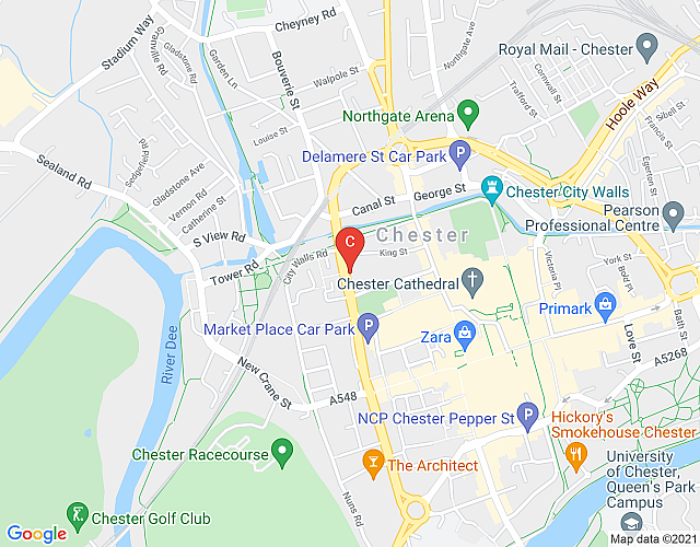 The Gathering Chester 1 – Sleeps 14 – Very Close to City Centre & Racecourse & Within Walls map image