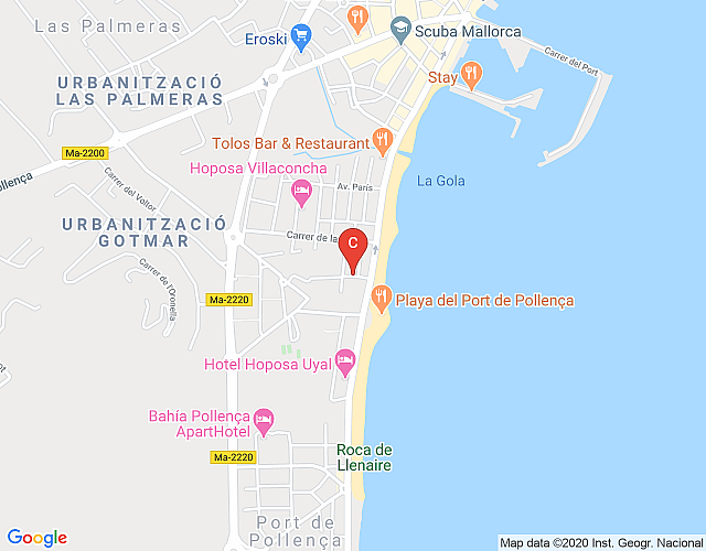 Villa de playa a tan solo 50 metros de la playa de Puerto Pollensa. imagen del mapa