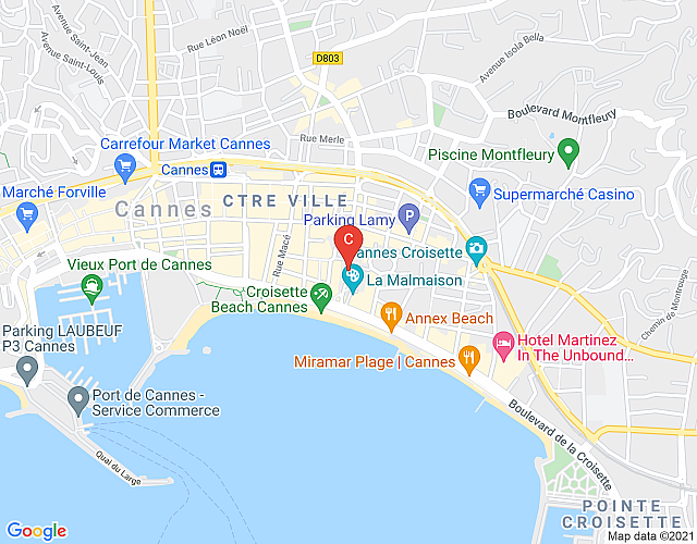 Grand Hotel Bengali III – charming 1-Bedroom flat with sea view and terrace on la Croisette map image