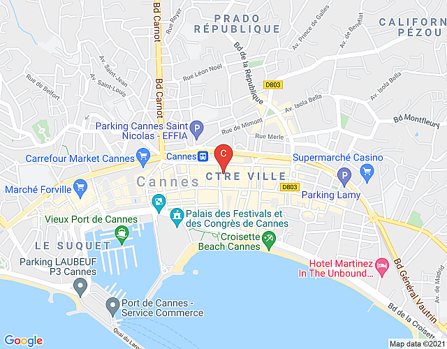 Hoche D3 – Spacious 3bedroom apartment in cannes city center map image