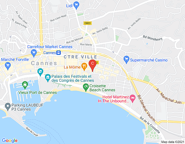 6 Tony Allard 2C – Nice studio in Cannes city center map image
