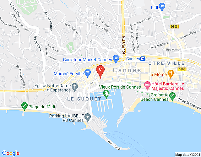 Felix Astoux – 3bedroom apartment in Cannes City Center close to Congress Center map image