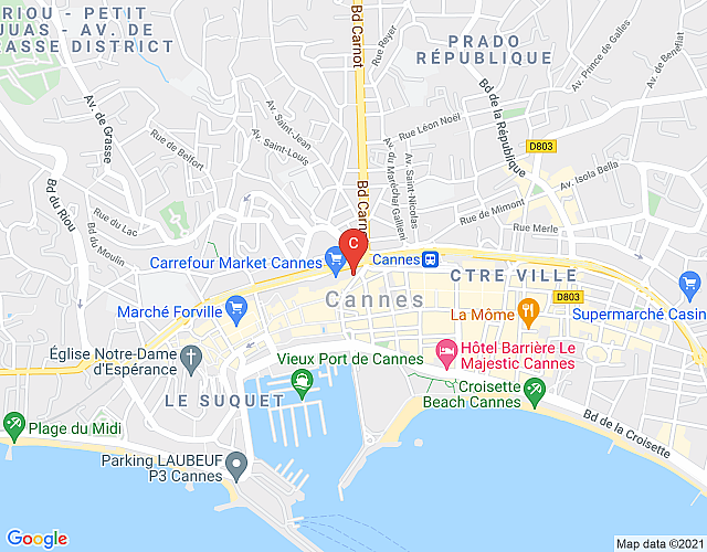 Joffre IV – Twin flats in Cannes City Center with 4 bedrooms in total map image