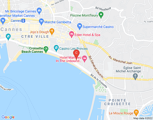 Miramar Studio 604 – Perfectly located on La Croisette with terrace and sea view map image