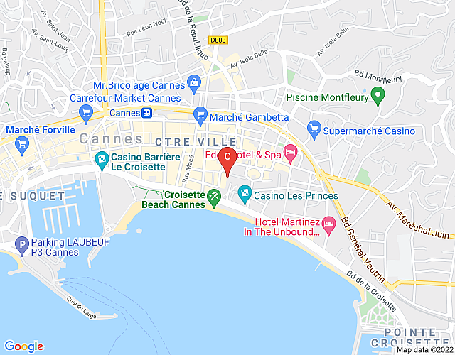 Grand Hotel Bengali 5B – Perfect studio with terrace next to the beach and la Croisette map image
