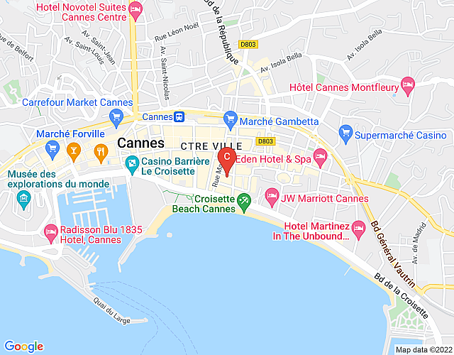 Carre Croisette III – 2 bedrooms apartment map image