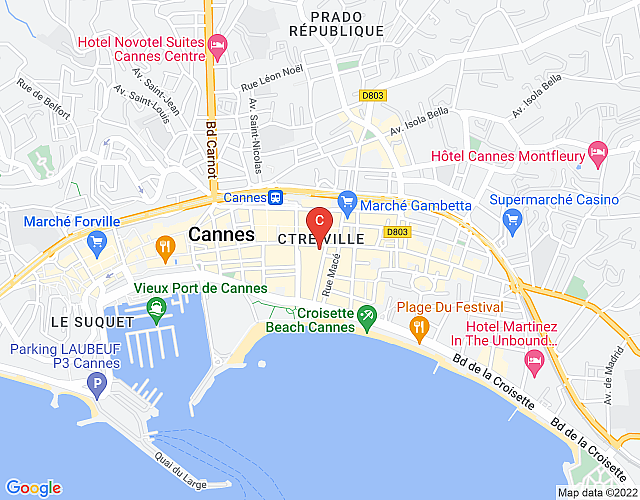Gray d’Albion – 3 BR apartment with spacious terrace in center of Cannes map image