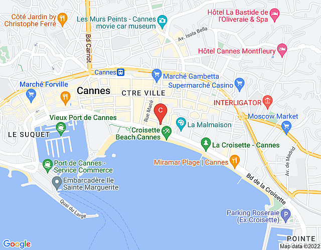 Berlutti – 3 bedroom flat in scandinavian style – center of cannes map image