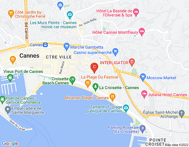 Lepine – 3 bedrooms apartment in Cannes City Center map image