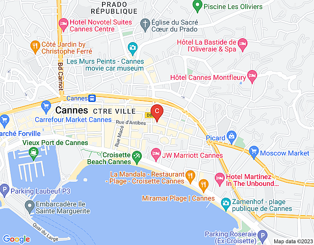 MISSONI – cozy and comfortable 2bedroom apartment in Cannes City Center- rue d’Antibes shopping stre map image