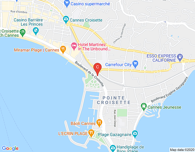 Croisette Seafront Design – the interior designers own flat on la Croisette map image