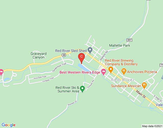 “Mountain Spirit Riverside” 1 block to ski! In Town! map image