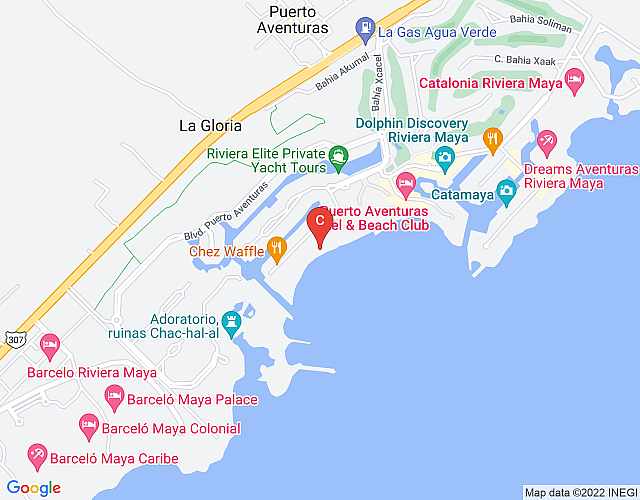 Hacienda Del Mar | 5-15 Suites | Hacienda | Puerto Aventuras map image