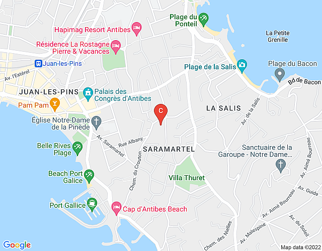 Royal 4 Bedroom Villa in the West Side of Cap d’Antibes map image