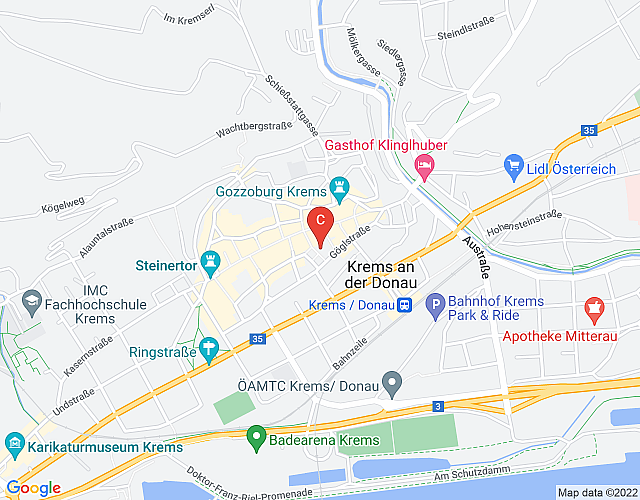 Superior Apartment mit Außenbereich und Parkplatz in der Altstadt von Krems map image
