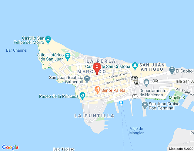 Villa Serena | Immaculate 1 Bedroom in best location in Old San Juan map image