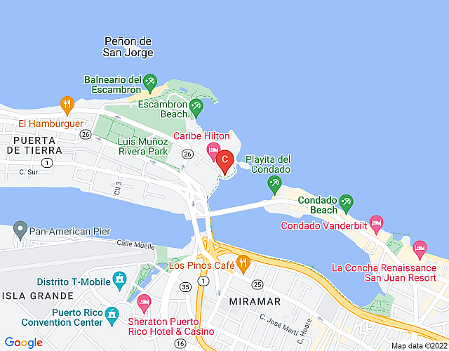 White Lotus Studio | Waterfront studio apartment in Condado with Washer and Dryer map image