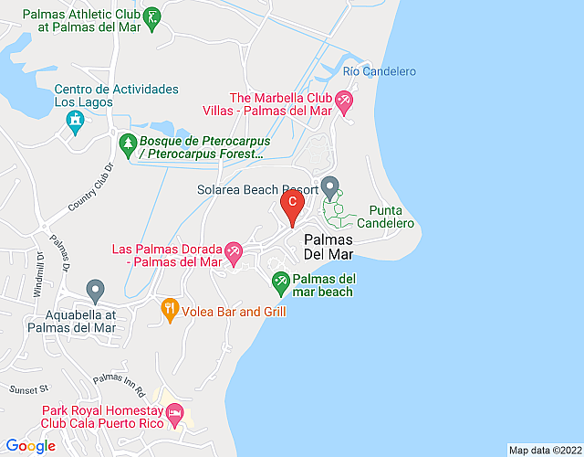 Relaxing Oceanfront and Pool View Villa in Palmas del Mar (CB228) map image