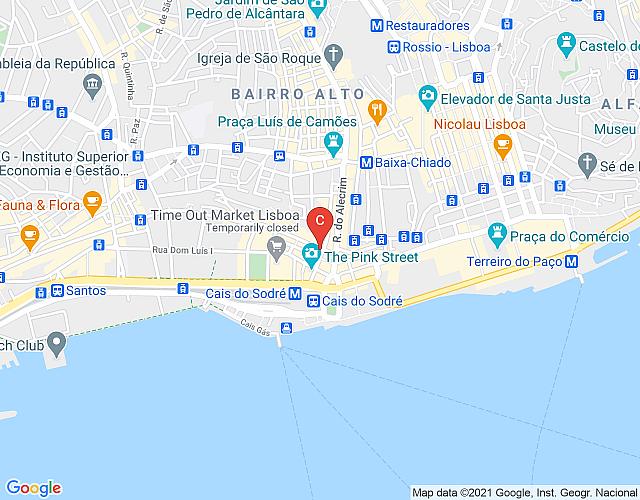 Apartment in Lisbon 283 – Cais Sodré map image