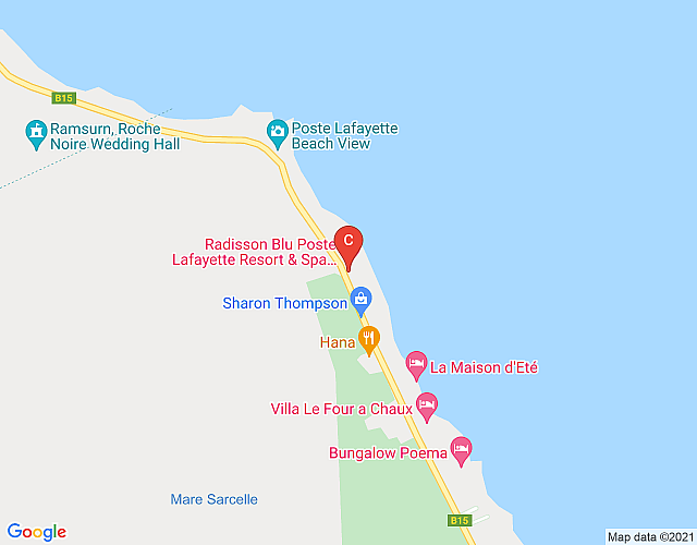 Alsan 3BR + Tisan 5BR Luxury Beachfront in Poste La Fayette – Sleeps 16 Adults + 4 Kids) (North East map image