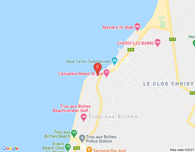 Biho Beachfront apartment in Trou aux Biches (North) map image