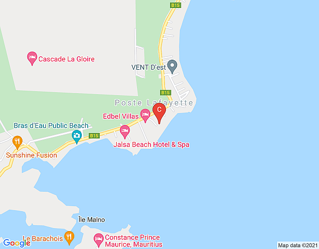 NEW! Kokimu Beachfront villa in Poste La Fayette (North East) map image