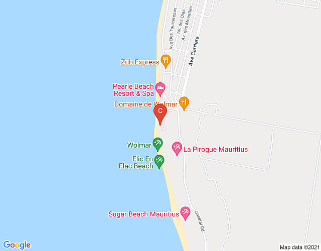 Coho Stunning beachfront penthouse & pool in Flic en Flac  (West) map image