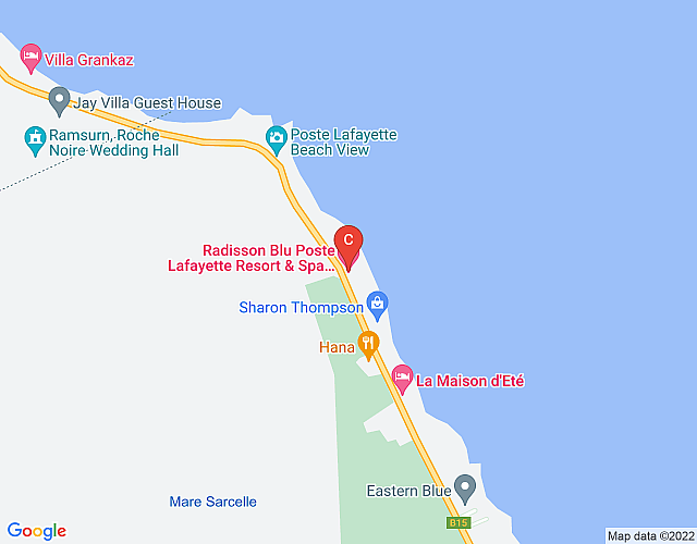 Tisan Luxury Beachfront in Poste La Fayette – Sleeps 14 (North East) map image