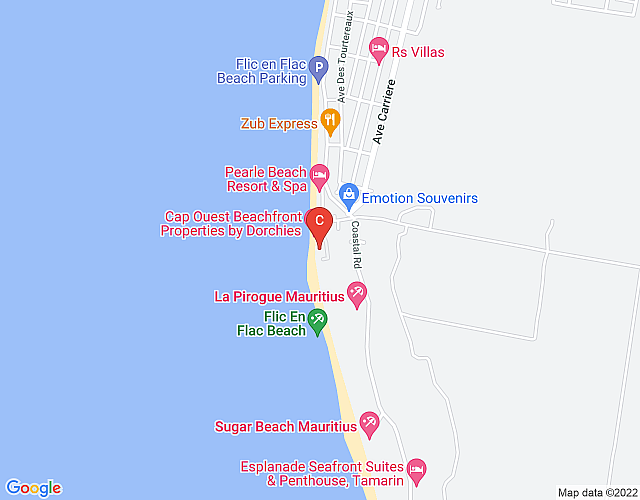 Coho Stunning beachfront penthouse & 2BR Deluxe with pool in Flic en Flac  (West) map image