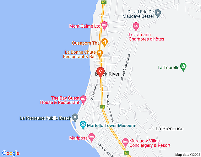Maho Beachfront villa in Tamarin (West) map image