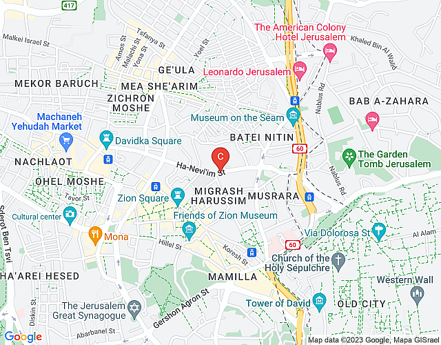 The Boutqiue Haneviim 68 – 4BR/2BA Vacation Rental in City Center map image