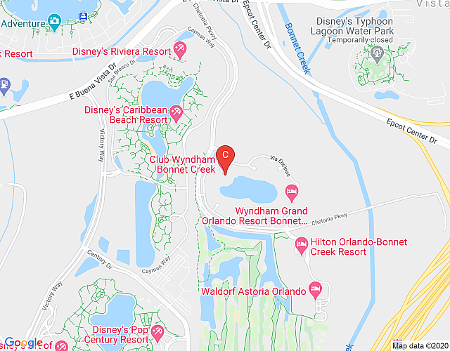 Beautiful Resort in Bonnet Creek 1BD Deluxe near Walt Disney World map image