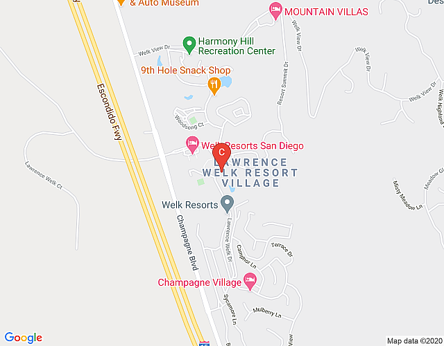 Welk Resorts San Diego – 1BD – 4 Sleeps Villas on the Greens map image