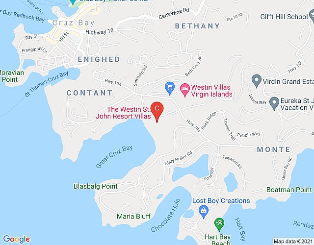 THE WESTIN ST. JOHN SUNSET BAY – STUDIO VILLA 4 SLEEPS map image