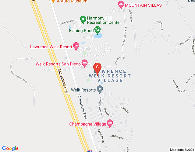 Welk Resorts San Diego – 2BD – 8 Sleeps Mountain Villas map image