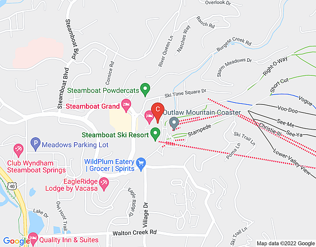 SHERATON STEAMBOAT RESORT VILLAS – 1BD – Sleep 4 map image
