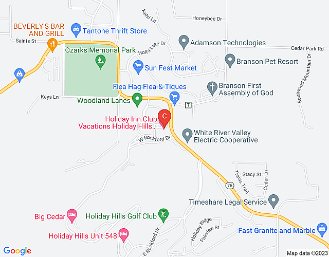 Holiday Inn Holiday Hills Resort near in the heart of Ozark Mountain and Branson map image