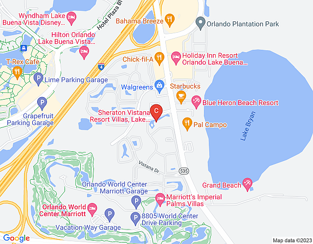 Sheraton Vistana Resort – Close to All Family Attractions – Disney Animal Kingdom &  Universal Studi map image