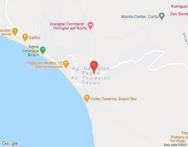 Kostas Ferienwohnung 11 – 300m vom Strand Agios Georgios Pagi entfernt map image