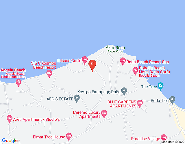 Ferienwohnung nur  5 Minuten vom Strand entfernt –  nahe Roda Strand map image