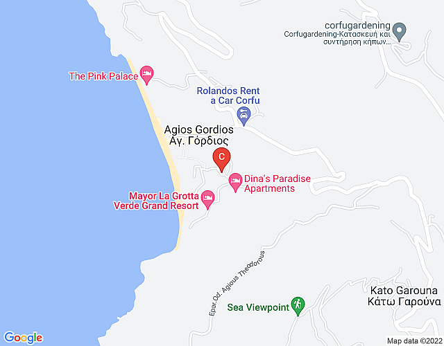 Villa Argo –  familiäre Villa in Strandnähe für bis zu 6 Personen in Agios Gordios map image