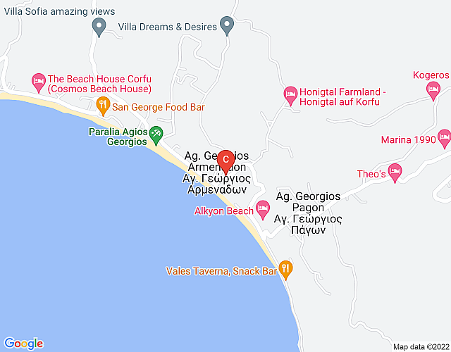 Eleana Studio 5 EG – mit Meerblick nur 80m vom Agios Georgios Pagi Strand entfernt map image
